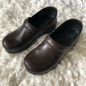 Dansko Brown Leather Professional Nurse Clog Black Trim 41 10.5/11 Women’s